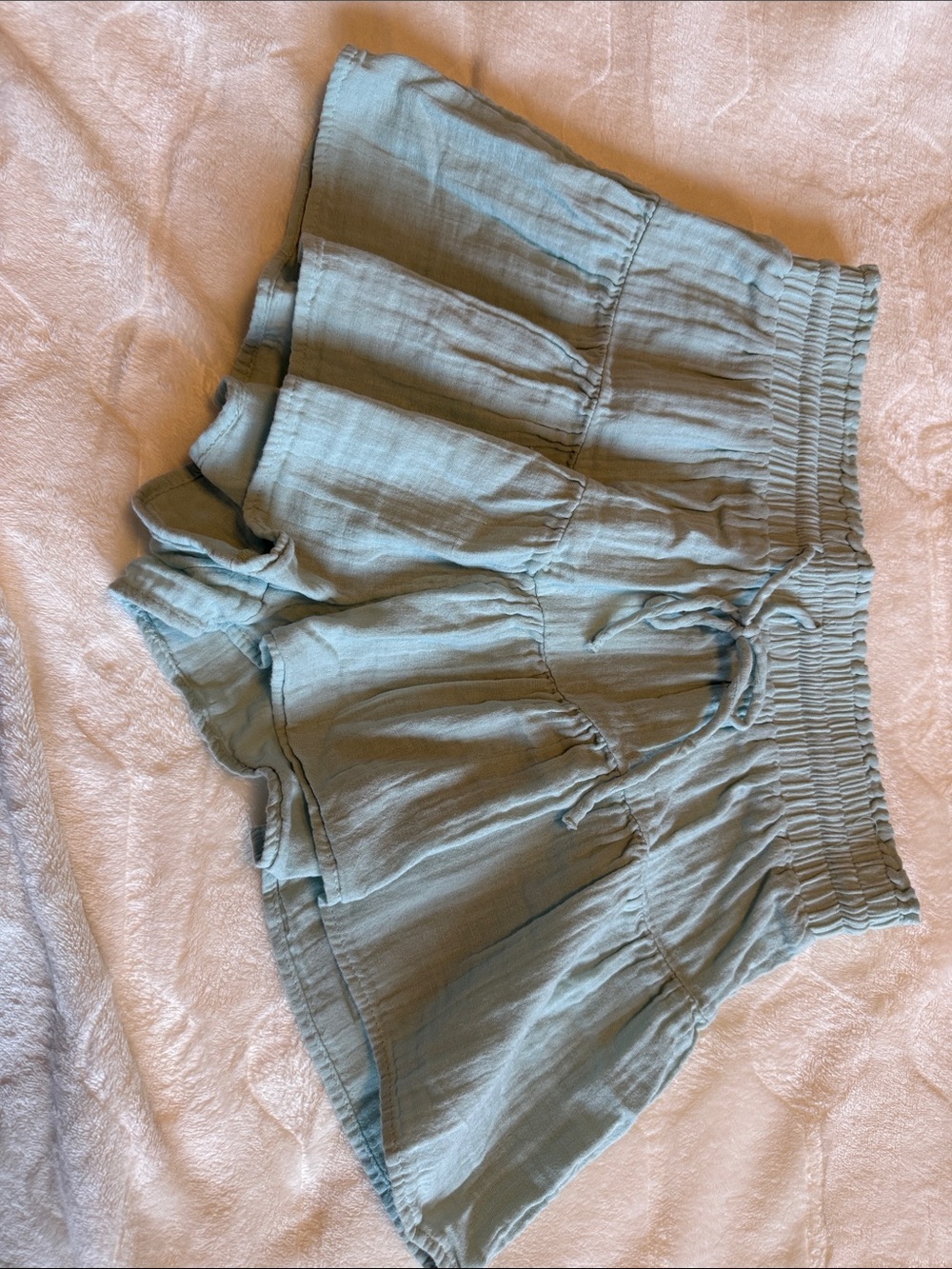 Aeropostale Light Blue Tiered Elastic Waist Women’s Shorts